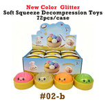 72 Pack 8.5cm Realistic Steamed Bun Glitter Dumpling Squishies Toys Stress Relief Squishy Toys with Steamer_GGblanks