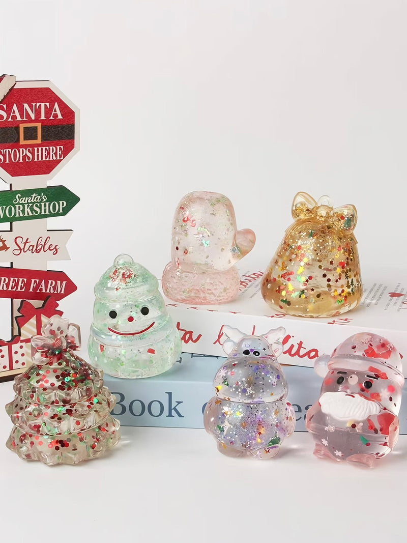 72 Pack Christmas Glitter Maltose Squishy Toys Sets Slow Rising Squishy Mystery Box_GGblanks