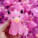 72 Pack Glitter Highland Cow Squishy Fidget Toy Maltose Slow Rising Highland Cow Squishies_GGblanks