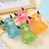 72 Pack Glitter Highland Cow Squishy Fidget Toy Maltose Slow Rising Highland Cow Squishies_GGblanks