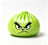 72 Pack 8.5cm Xmas Glow in dark Grinch Bun Squishy Glowing Grinch Dumpling Squeeze Fidget Toys for Christmas_GGblanks
