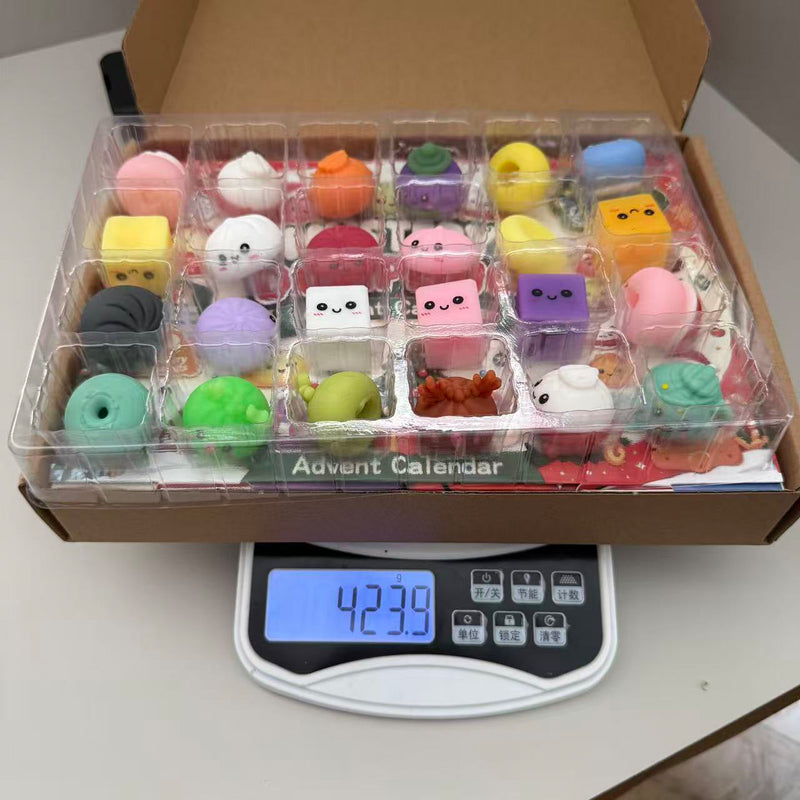 25 Sets Christmas 24 Days Countdown Calendar Squishy Toys Mini Desk Fidget Squishy Christmas Squishy Toys Advent Calendar_GGblanks