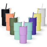24 Pack 17oz Plastic Water Bottles with Colorful Straws and Clear Lids_GGblanks