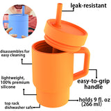 84 Pack China RTS 8oz lightweight 100% premium silicone kids stanley tumblers with leakproof straws_GGblanks