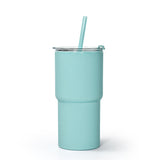 24 Pack 17oz Plastic Water Bottles with Colorful Straws and Clear Lids_GGblanks