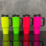 20 Pack Mirror Black Plated H2.0 40oz Neon Tumblers for Sublimation and Laser Engraving_GGblanks