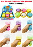 72 Pack 8.5cm Beads Glitter Dumpling Squishy Stress Relief Fidget Toys for Kids_GGblanks