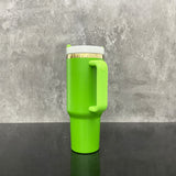 20 Pack USA Warehouse Mirror Gold Plated Christmas Green Powder Coated H2.0 40oz Tumblers with Grinch Laser_GGblanks