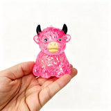 72 Pack Glitter Highland Cow Squishy Toy sugar Maltose Filled Slow Rising Stress Relief Fidget Sensory Toy squishy Squeeze Toys_GGblanks