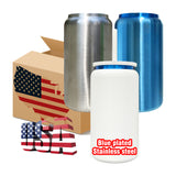 🔥16oz Stainless Steel Cans Chroma plated Rainbow Plated Blue Plated White/Black/Pudding Colorful Gold Plated Metal Beer Cans 16oz Stainless Steel Cans for Sublimation and Laser Engraving 25pcs/case_GGblanks