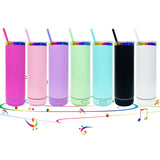 25 Pack 20oz Speaker Tumblers Macaron/Rainbow Plated Bluetooth Tumbler_GGblanks