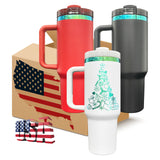 20 Pack Christmas Blue Green and Purple Plated 40oz H2.0 Green Underneath Red/Black/White Powder Coated Quencher Tumblers_GGblanks