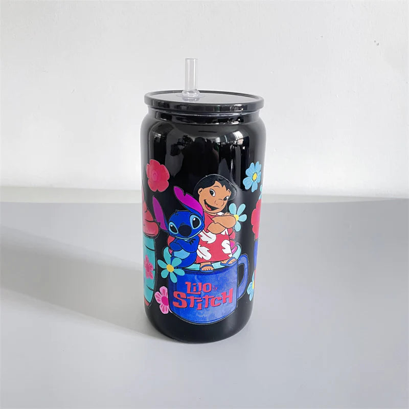 16oz Glass Can Cup with Colored Plastic Lid Sublimation Beer Can