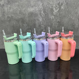 1PC Sample 20oz Kids 5 Colors Matt Macaron Double Wall Stainless Steel Tumblers with Plastic Handle for Sublimation_GGblanks