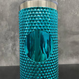 1PC Sample 23oz Bling Durian Studded Stainless Steel Tumbler with Plastic Straw Ideal for DIY Customization_GGblanks