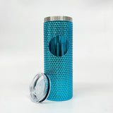 1PC Sample 23oz Bling Durian Studded Stainless Steel Tumbler with Plastic Straw Ideal for DIY Customization_GGblanks