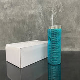 1PC Sample 23oz Bling Durian Studded Stainless Steel Tumbler with Plastic Straw Ideal for DIY Customization_GGblanks