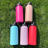 1PC Sample 32oz Powder Coated Mirror Copper Plated Underneath Water Bottle with Magnetic Phone Holder for Laser Engraving_GGblanks