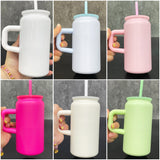 25 Pack 16oz Stainless Steel Can with Handle Hot Pink White Blue Green Mugs for Blank Sublimation Kids_GGblanks