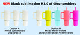 25 Pack 40oz H3.0 Travel Car Tumblers with Leakproof Lids Cups Colorful Slm Tumbler_GGblanks