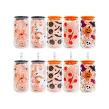 50 Pack 16oz Halloween UV DTF Wraps Designed Glasses Cans_GGblanks
