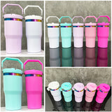 25 Pack RTS from China Rainbow Plated Kids 20oz Flip Straw Bottle for Laser Engraving_GGblanks