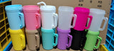 24 Pack Double Wall Hip Sips Mega Mugs 34oz Glitter Plastic Water Bottle for UV DTF Wraps_GGblanks