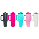 20 Pack Rainbow Plated 30oz 40oz Tumblers Powder Coated H2.0 Colorful/White/Black Quencher Tumbler_GGblanks