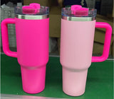 USA RTS_40oz H2.0 Pink Mixed Colors Blank Sublimation Silver Underneath Quencher Tumbler_GGblanks