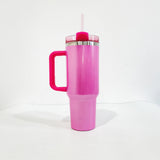 20 Pack 40oz Quencher Pink Shimmer New Stye Tumblers with pink straws_GGblanks