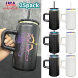 25 Pack USA Warehouse Rainbow Underneath Kids 16oz Stainless Steel Can with Handle_GGblanks