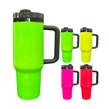 20 Pack USA RTS Mirror Black Plated H2.0 40oz Neon Tumblers for Sublimation and Laser Engraving_GGblanks