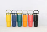 China RTS_20oz powder coat Stanley style flip straw school tumblers for laser engraving Ship from China_GGblanks