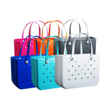 China RTS_Hot sale 2 Sizes Colorful Eva beach bag with hole fashion basket_GGblanks