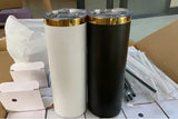 25 Pack 20oz Gold Plated Black and White Straight Tumblers_GGblanks