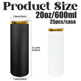 25 Pack 20oz Gold Plated Black and White Straight Tumblers_GGblanks
