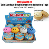 72 Pack of Dumpling Squishy Mystery Box Colorful Soft Squeeze Decompression Dumpling Squishy Toys with Steamer_GGblanks