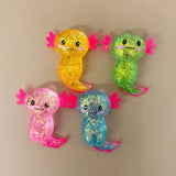96 Pack Axolotl Squishy Stress Relief Toy Glitter Fidget Toys Cute Malt Sugar Axolotl Toy Fidget Toys Adults Fidget Toys for Kids Youth Adult_GGblanks