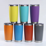 China RTS_20oz Silver/Rainbow plated Yeti-style powder coated vacuum insulated stainless steel mugs_GGblanks