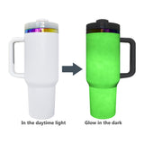 20 Pack Rainbow Plated 40oz Orange White Black Glowing Dark Tumbler for Halloween_GGblanks