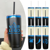25 Pack 20oz Blue Plated Black Cream Powder Coated Car Cups for Laser Engraving_GGblanks