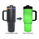 20 Pack Rainbow Plated 40oz Orange White Black Glowing Dark Tumbler for Halloween_GGblanks