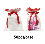 50 Pack USA Presale white color Blank Sublimation Christmas Gift Bags Large size Double Layers 19.6*28inch_GGblanks