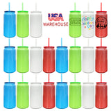 25 Pack USA Warehouse 16oz Christmas Stainless Steel Cans Blank Sublimation Black Red Blue Green Soda Cans_GGblanks