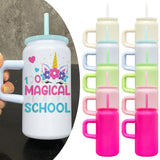 25 Pack 16oz Stainless Steel Can with Handle Hot Pink White Blue Green Mugs for Blank Sublimation Kids_GGblanks