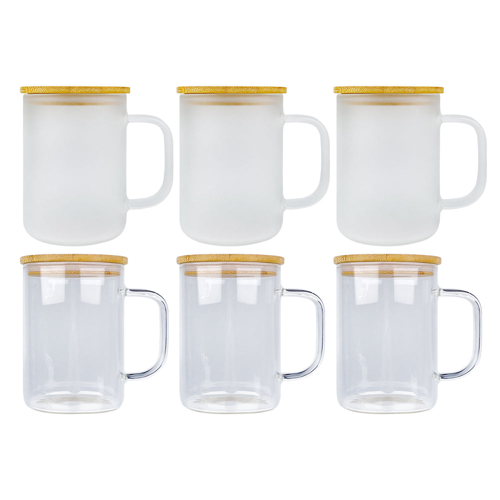17OZ SUBLIMATABLE GLASS COFFEE MUG - CLEAR