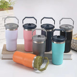 China RTS_20oz powder coat Stanley style flip straw school tumblers for laser engraving Ship from China_GGblanks