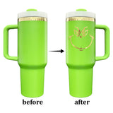 20 Pack USA Warehouse Mirror Gold Plated Christmas Green Powder Coated H2.0 40oz Tumblers with Grinch Laser_GGblanks