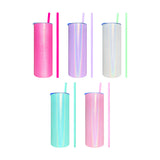 25 Pack 20oz Skinny Straight Shimmer Tumblers for Sublimation_GGblanks