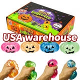 72 Pack Halloween Glitter Sparkling Pumpkin Maltose Filled Squishy Toys Stress Relief Sensory Fidget Toy_GGblanks